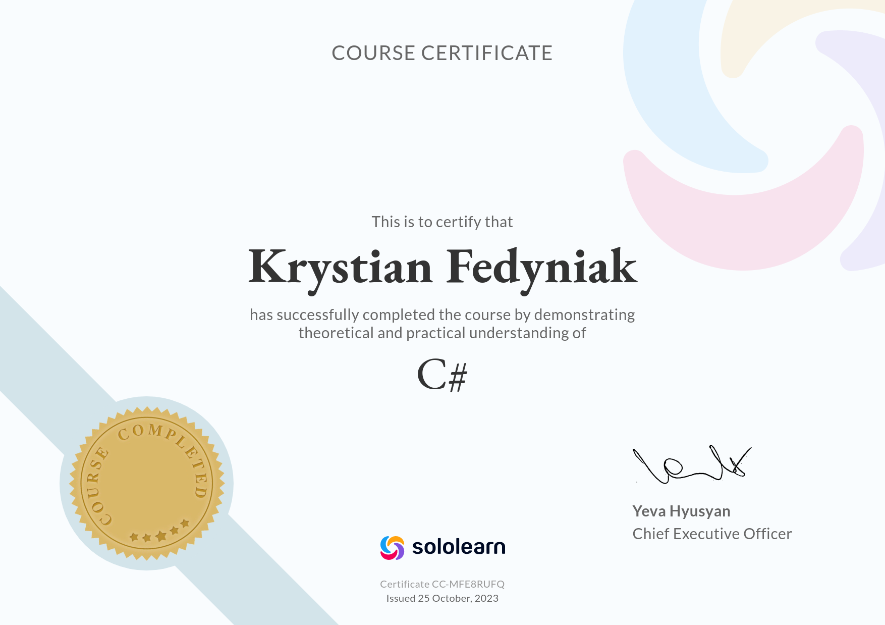 C# Development Certificate